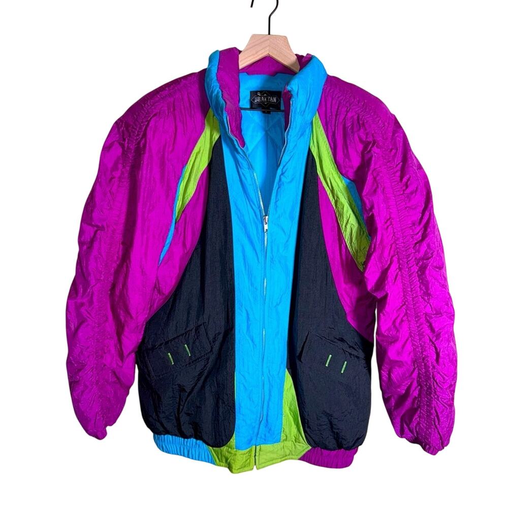 VNTG BRAETAN 90s neon puffer ski jacket M - Picture 1 of 6